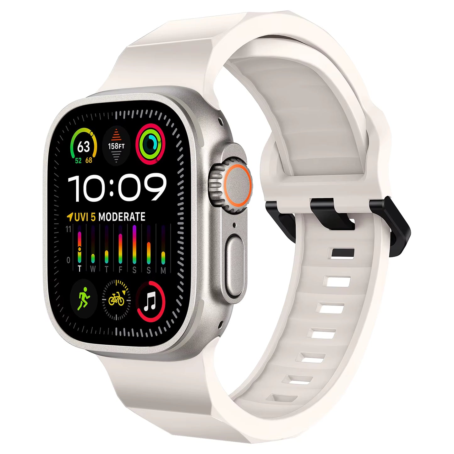 Бежова вълниста каишка за Apple Watch