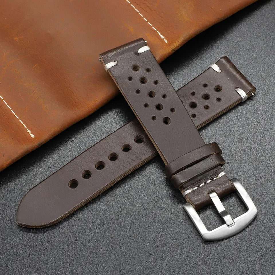 Кожена Каишка за Часовник - Klein Racer Black - 18мм