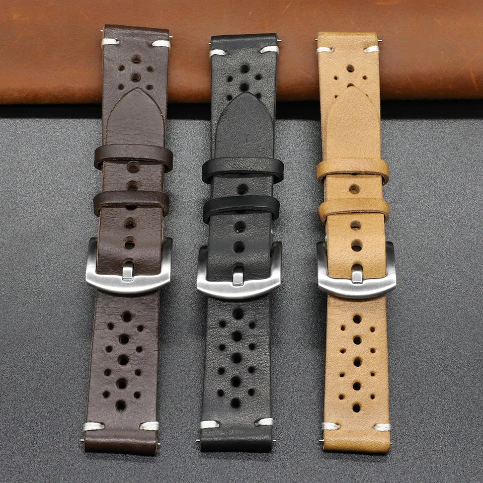 Кожена Каишка за Часовник - Mittel Racer Brown - 20мм