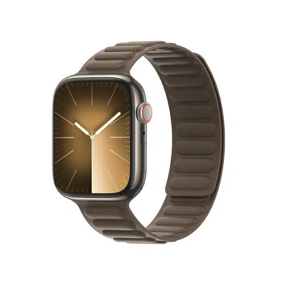 Кафява текстилна каишка за Apple Watch с магнитно закопчаване
