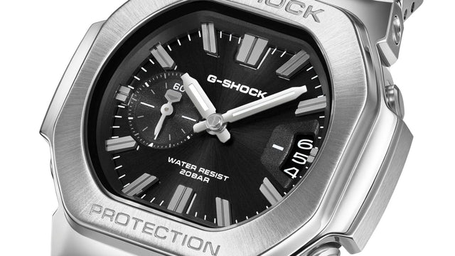 Casio G-Shock GMC-2500D-1A със стоманен пръстен и черен циферблат
