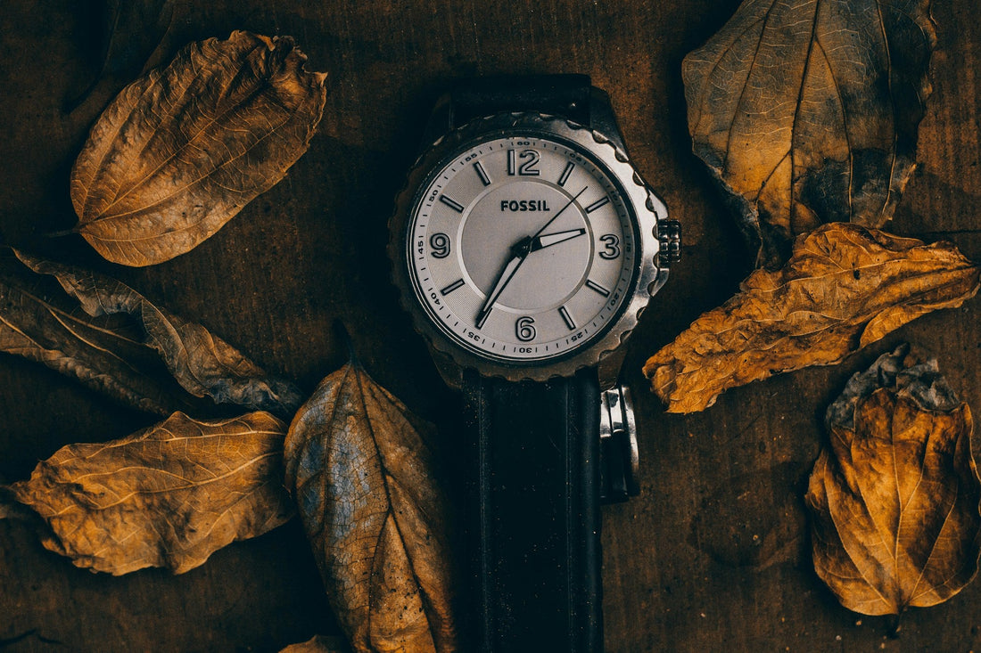 Fossil върху есенни листа