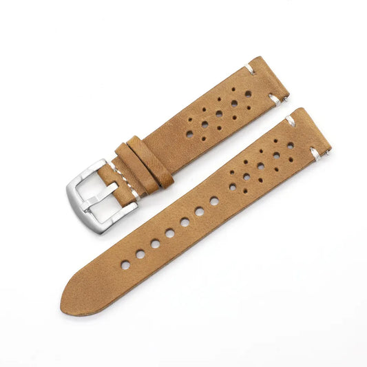 Кожена Каишка за Часовник - Racer Light Brown - 22мм