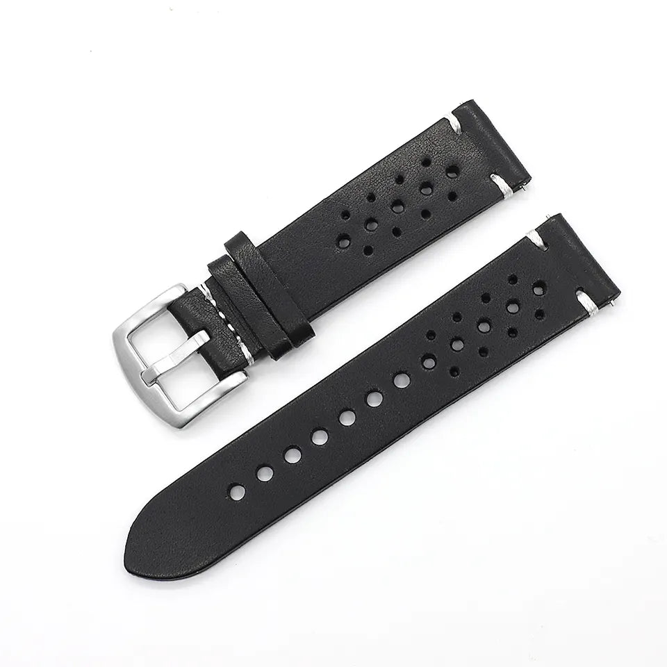Кожена Каишка за Часовник - Klein Racer Black - 18мм