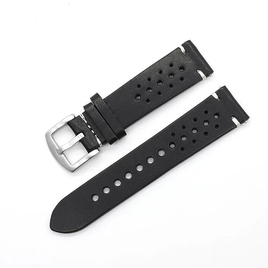 Кожена Каишка за Часовник - Klein Racer Black - 18мм