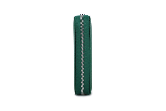 Двоен кейс за часовник - Zipper Duo Saffiano Green - 2 слота