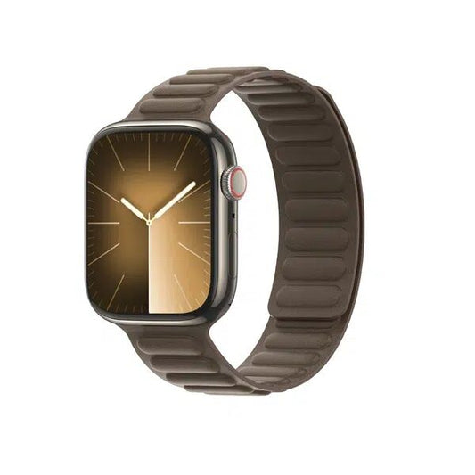 Кафява текстилна каишка за Apple Watch с магнитно закопчаване
