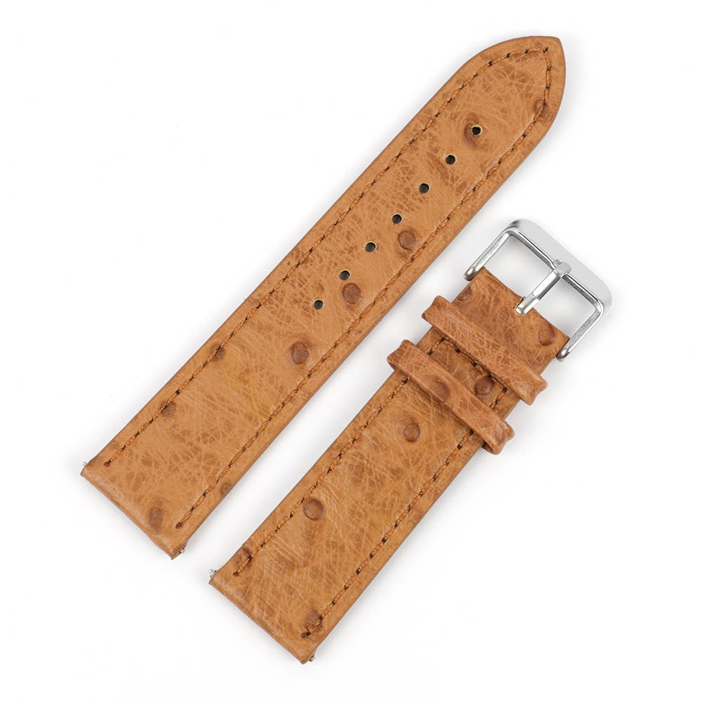 Кожена Каишка за Часовник - Ostrich Beige - 22мм
