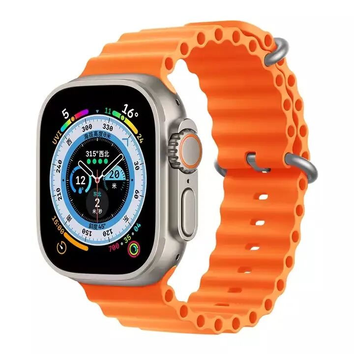 Оранжева оребрена силиконова каишка за Apple Watch с кука
