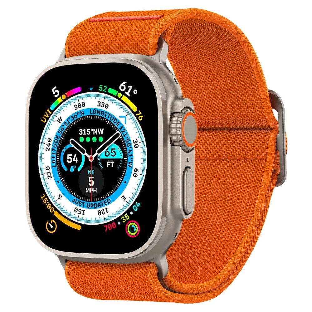 Оранжева еластична каишка за Apple Watch широка оплетка