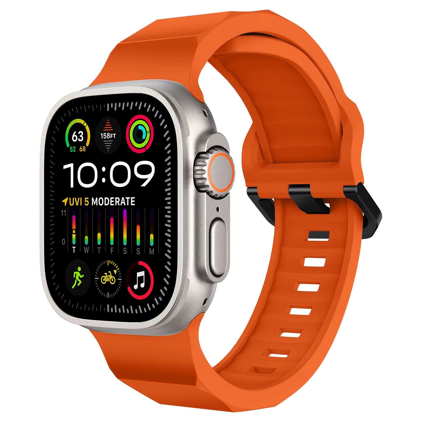 Оранжева вълниста каишка за Apple Watch