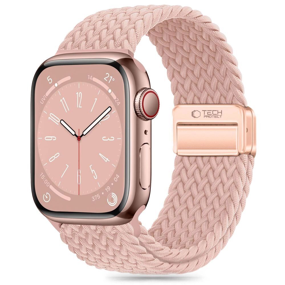 Розова плетена каишка за Apple Watch