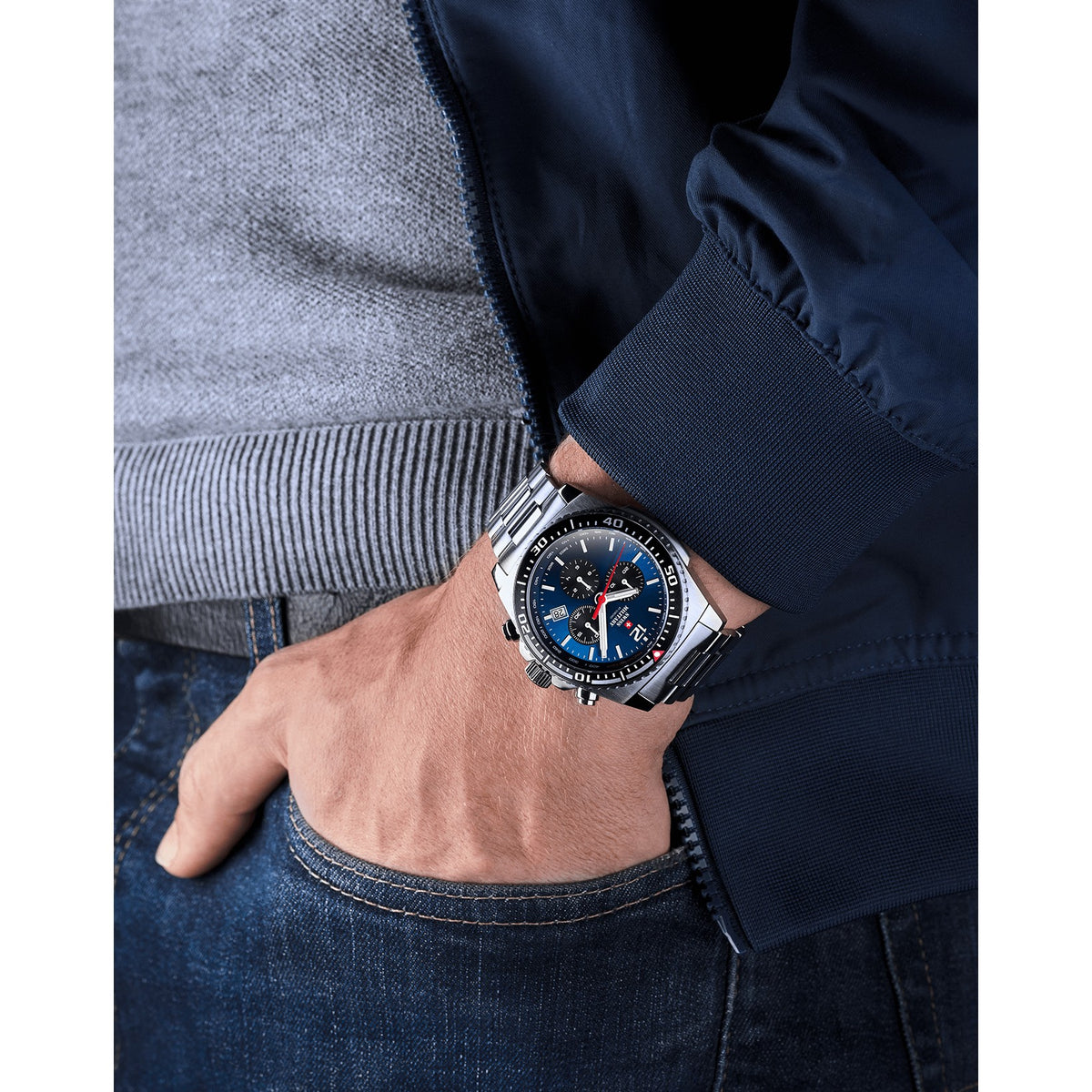 Мъжки часовник SWISS MILITARY BY CHRONO - SM34093.02SET BLUE
