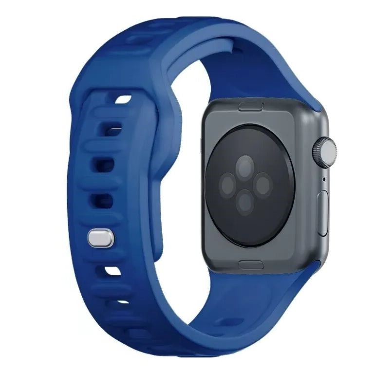 Синя с пъпки силиконова каишка за Apple Watch