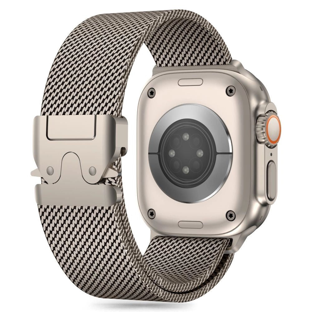 Дебел меш за Apple Watch цвят Титаний заден изглед