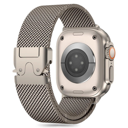 Дебел меш за Apple Watch цвят Титаний заден изглед