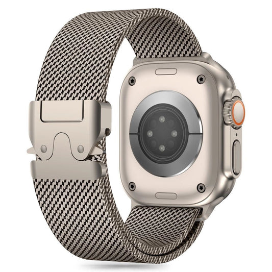 Дебел меш за Apple Watch цвят Титаний заден изглед