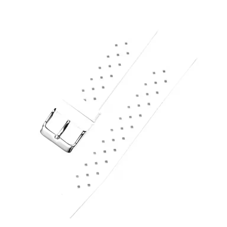 винтидж гумена каишка за часовник с перфорация - бяла