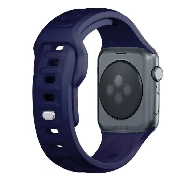 Тъмносиня с пъпки силиконова каишка за Apple Watch