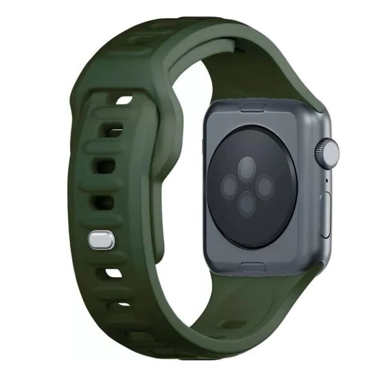 Зелена силиконова каишка за Apple Watch с пъпки