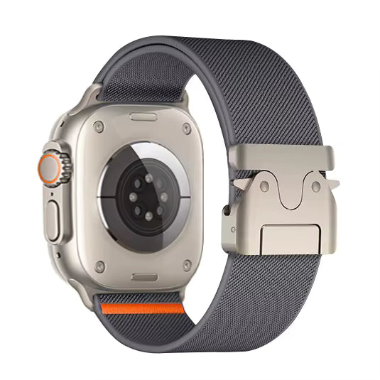 Сива широка еластична каишка за Apple Watch