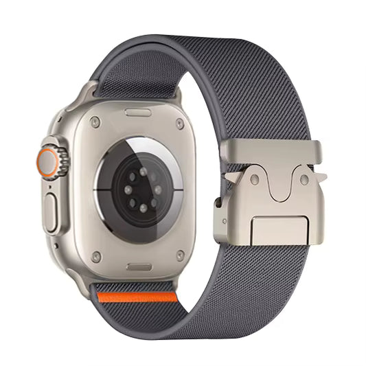 Сива широка еластична каишка за Apple Watch