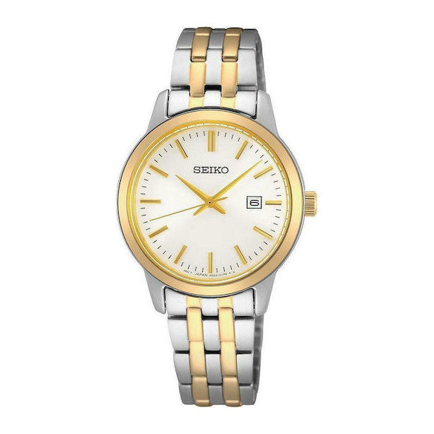 Seiko Дамски Часовник 30мм Кварцов с Метална Верижка SUR410P1