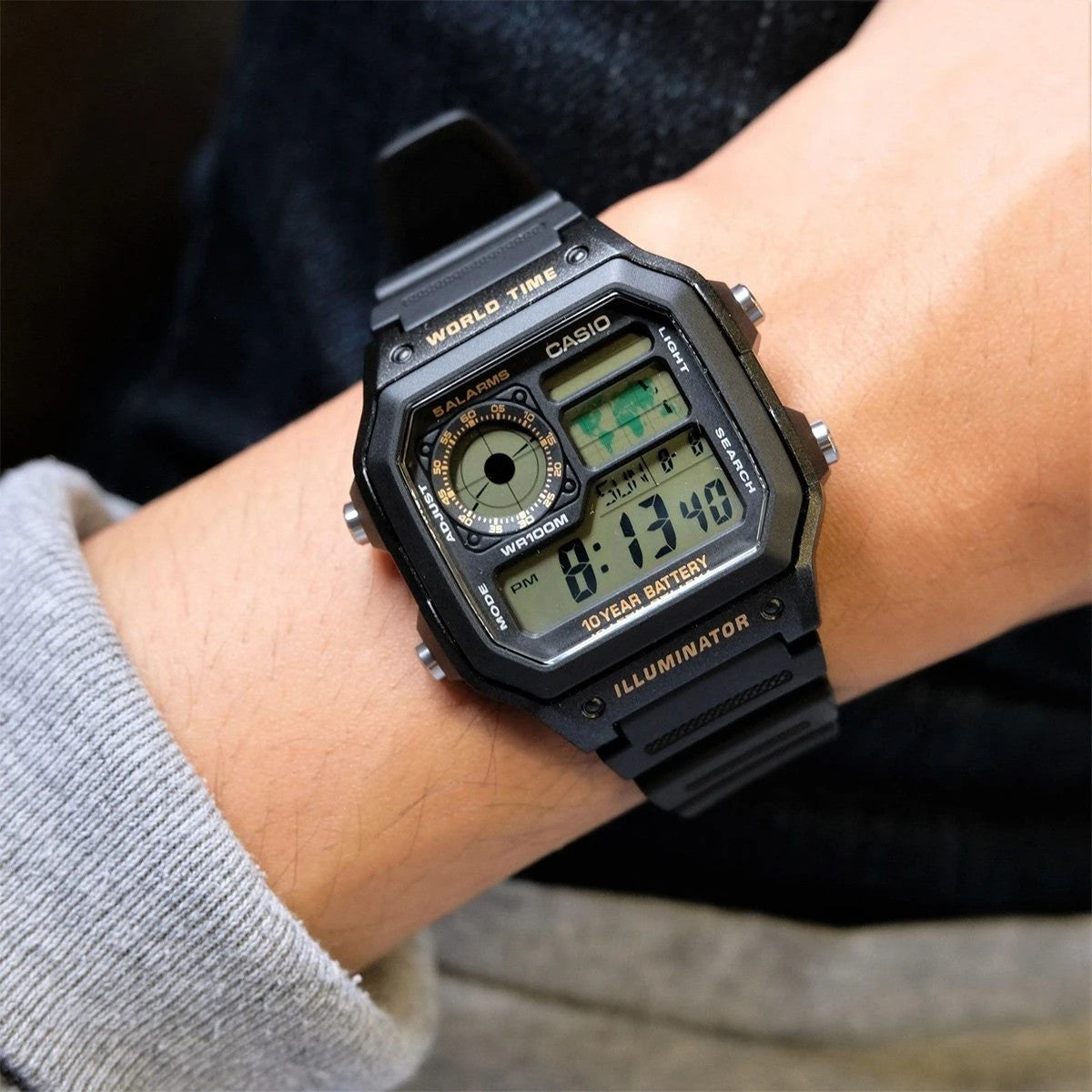 Мъжки дигитален часовник Casio - Casio Collection - AE-1200WH-1BVDF