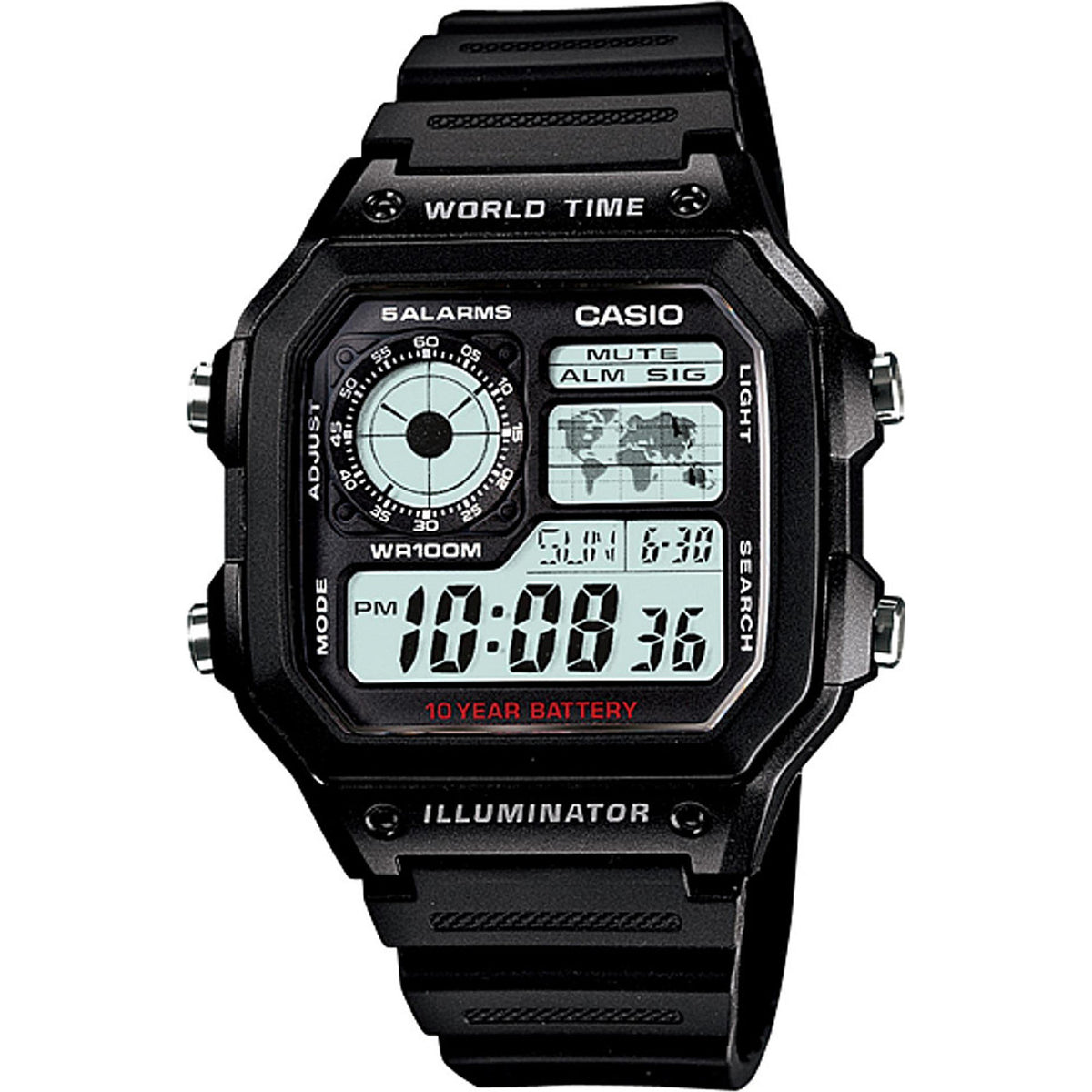 Мъжки дигитален часовник Casio - Casio Collection - AE-1200WH-1AVDF
