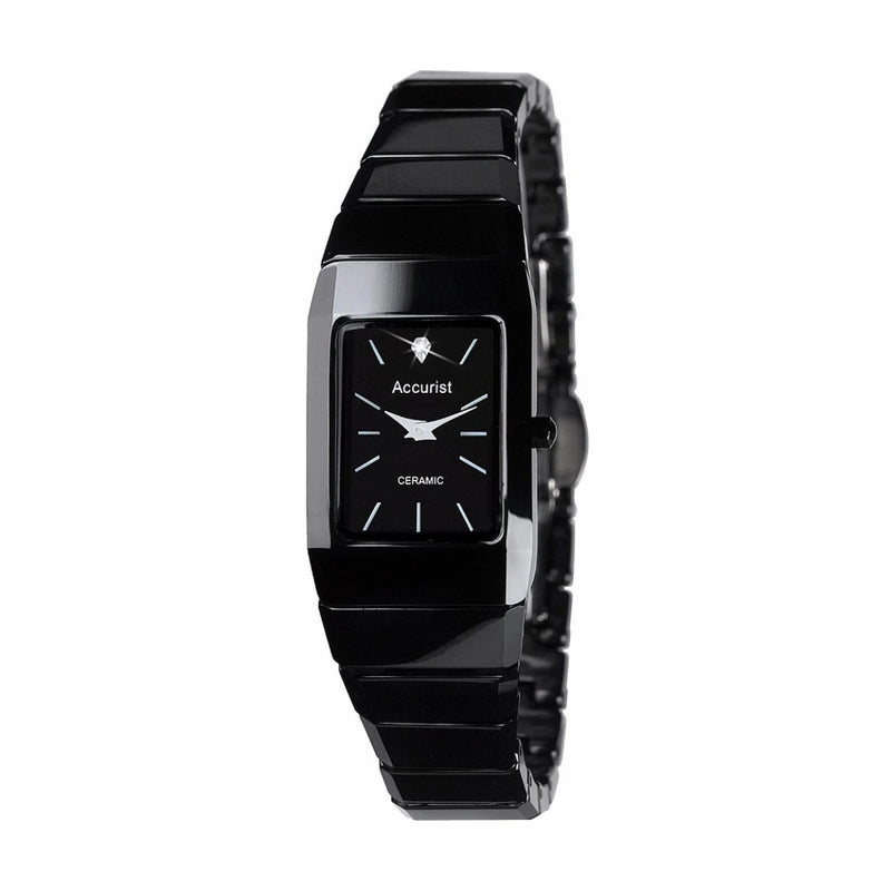 Дамски аналогов часовник Accurist Black Ceramic Diamond - A-LB1652