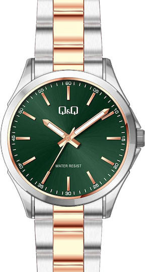 Q&Q Дамски Часовник 28mm Кварцов със Сребрист Метална Верижка C05A-521PY