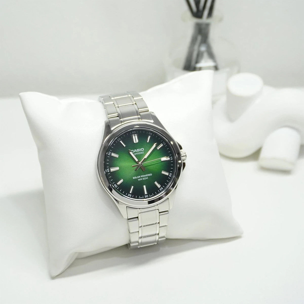 Мъжки аналогов часовник Casio Sapphire Solar - MTS-RS100D-3AVDF