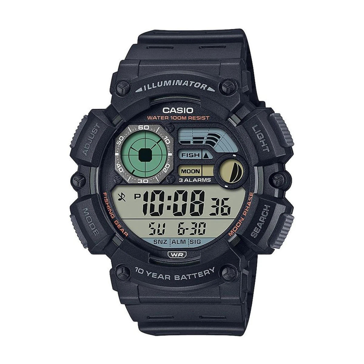 Мъжки дигитален часовник Casio Fishing Gear - WS-1500H-1AVEF