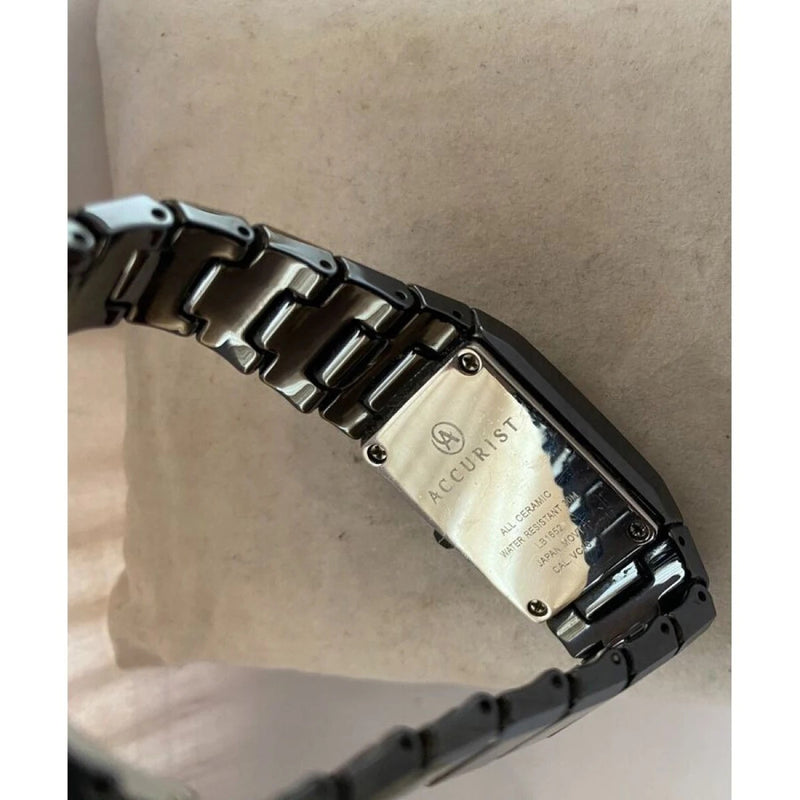 Дамски аналогов часовник Accurist Black Ceramic Diamond - A-LB1652