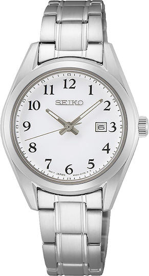 Seiko Класически Дамски Часовник 29.8мм Кварцов със Сребриста Метална Верижка SUR465P1